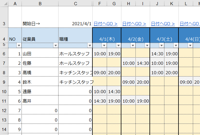 無料ダウンロード ワークスケジュール 作業割当作成用excelテンプレート 無料ダウンロード ワークスケジュール 作業割当作成用excelテンプレート